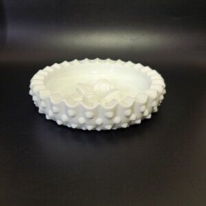 Fenton Milk Glass Hobnail With Flower Design